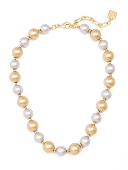 Matte Metal Beaded Collar Necklace