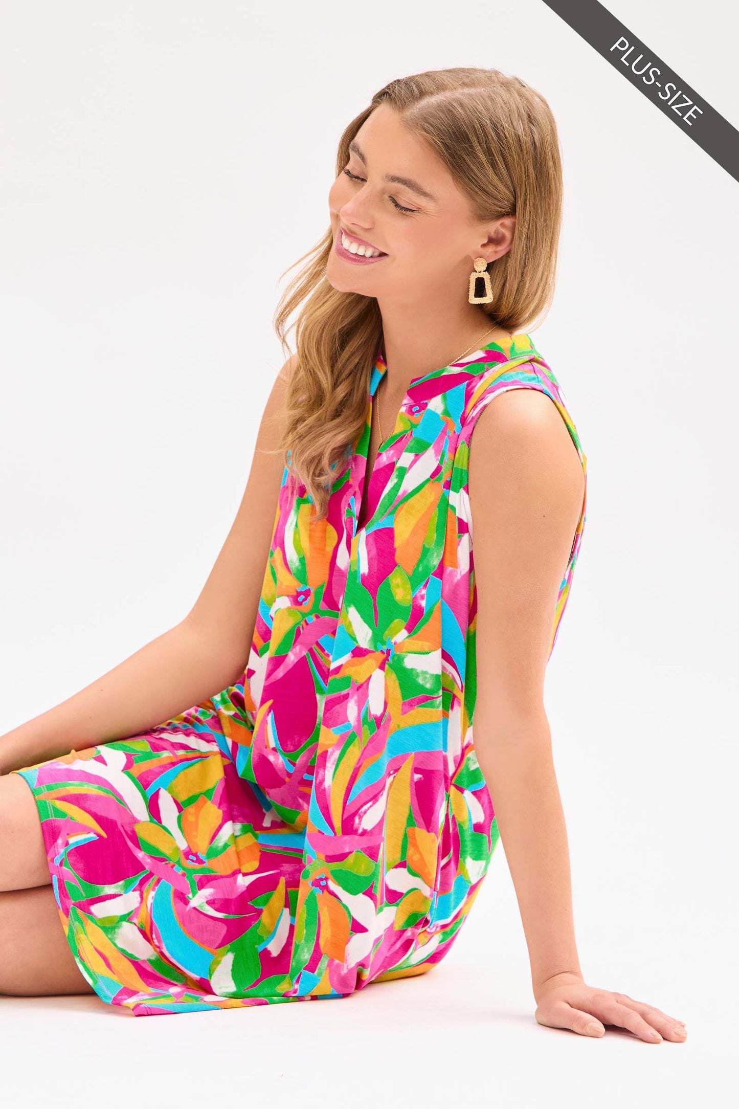 PLUS SIZE DRESS Relaxed Fit Tank Dress
