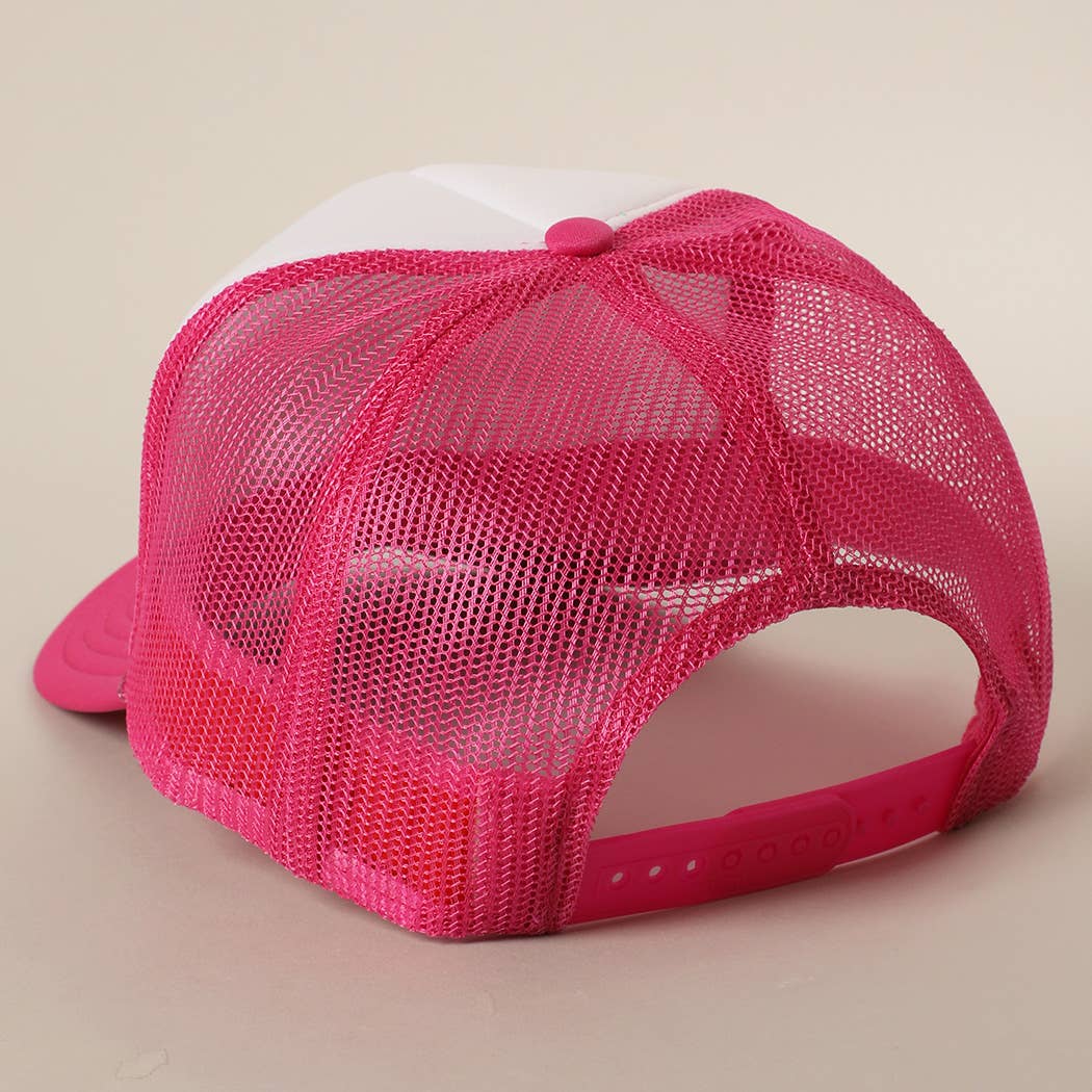 Just A Girl Who Loves Boats&Bikinis Text Print Mesh Back Cap