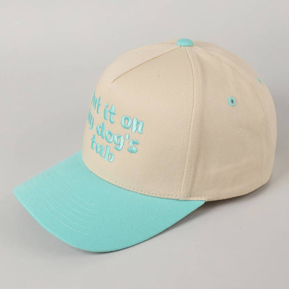 Put it on my dog's tab Two Tone Trucker Hat: MINT / ONE SIZE