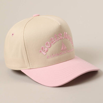 Boats, Boys Text Embroidered Two-Tone Trucker Hat