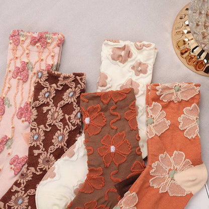Rufia - Orange Embossed Women's Socks
