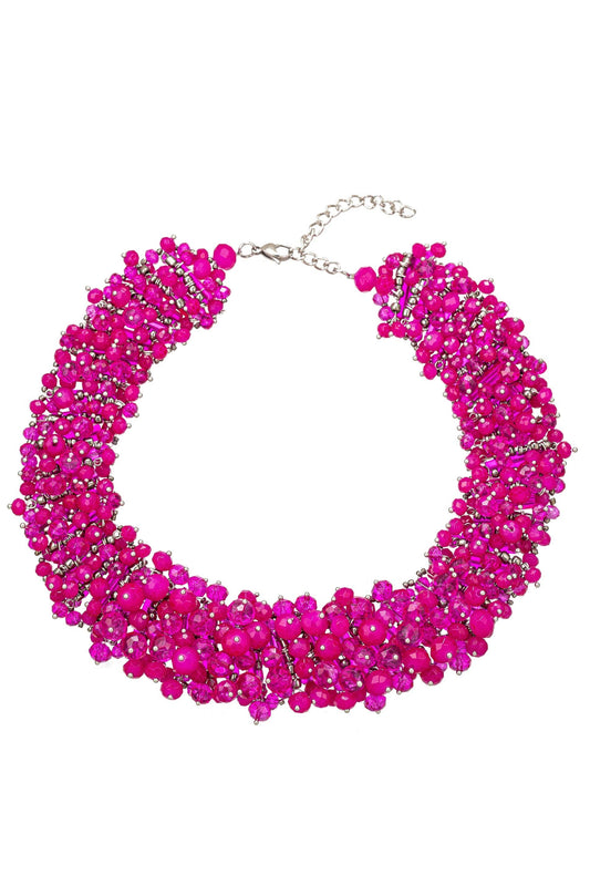 Harper Hot Pink Collar Statement Necklace