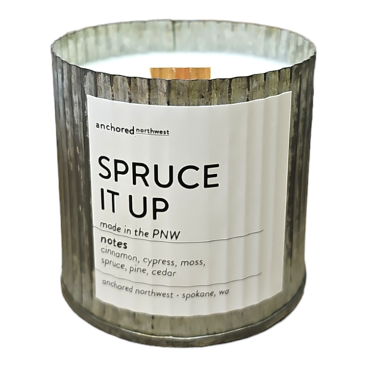 Spruce It up Rustic Vintage Farmhouse Wood Wick Candle - Christmas