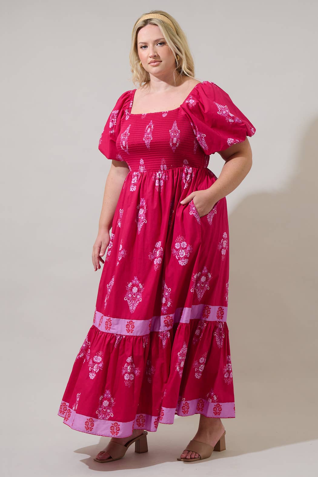 The Mercer Smocked Maxi Dress Curve