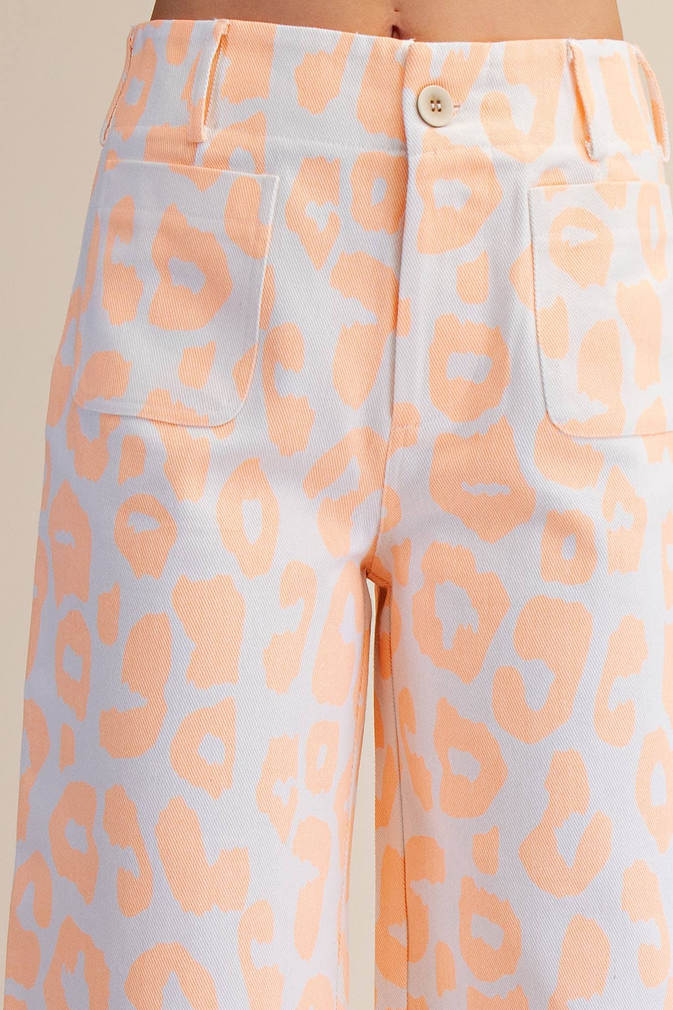 Colette Cropped Wide-Leg Neon Leopard Pants