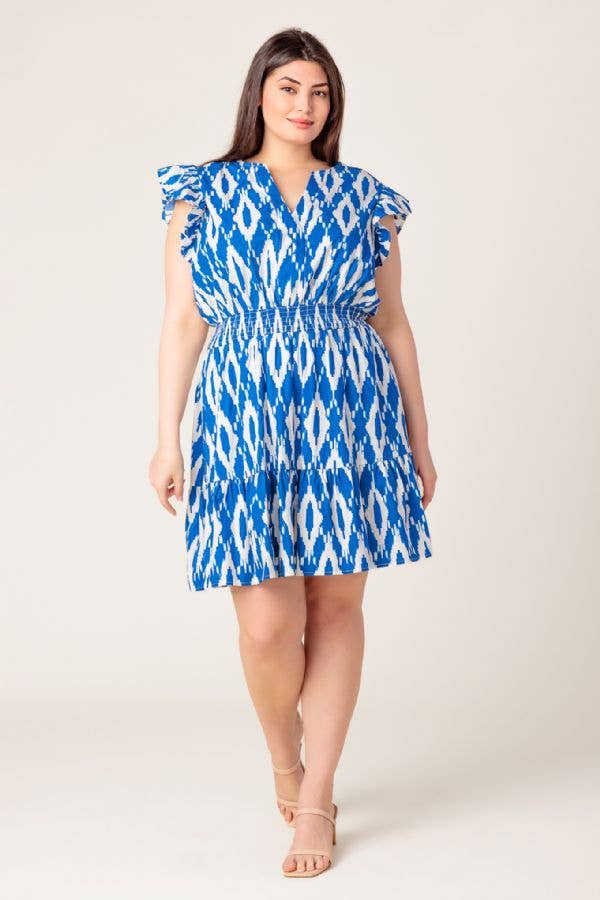 A printed woven mini dress