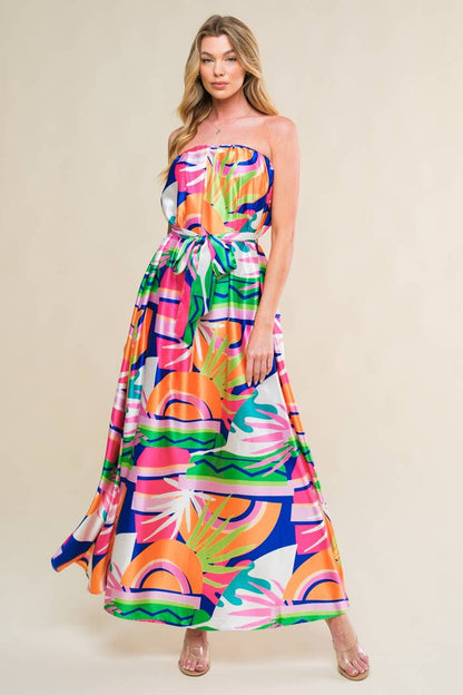 A printed woven midi dress - ID21238