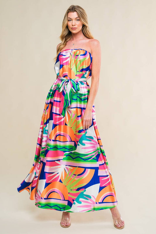A printed woven midi dress - ID21238