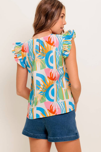A printed woven top - IT13622
