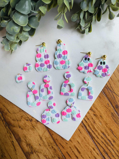 Colorful Pumpkin Collection Unique Handmade Clay Earrings