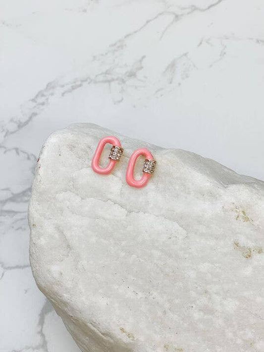 Glitzy Locked Link Earrings