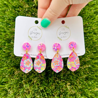 Lilly Pulitzer Inspired Earrings