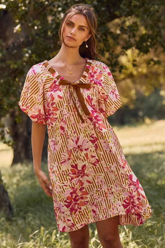 Floral Printed Mini Dress