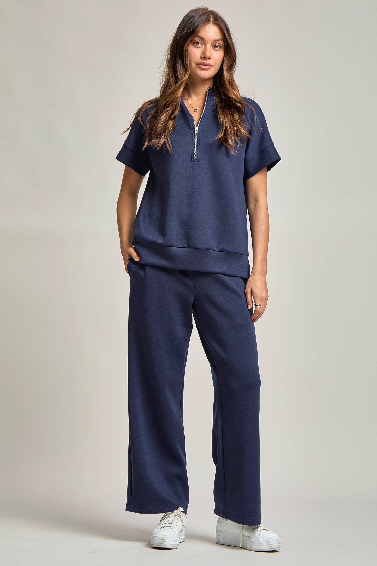 Short Sleeve Quarter Zip + Pants Modal Set TRVSET-CATALINA