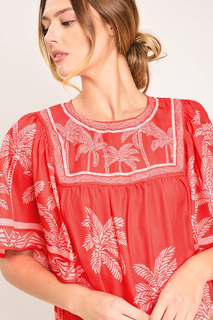 Red Palms Top