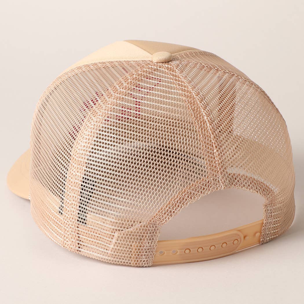 Cocktail Texts Embroidery Mesh Back Trucker Hat