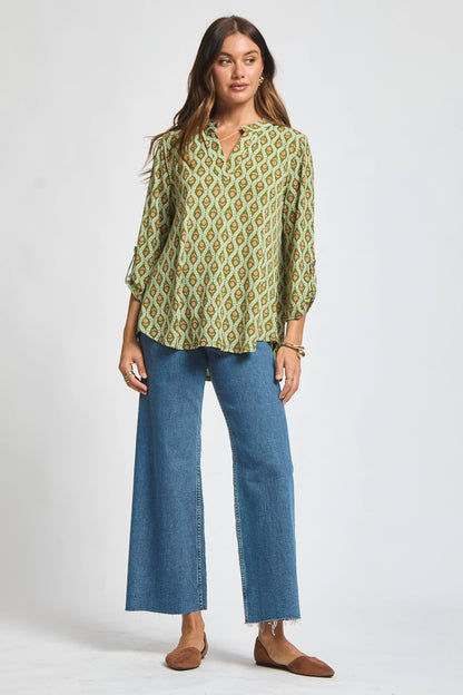 Fall Print Lizzy 3/4 Sleeve Top
