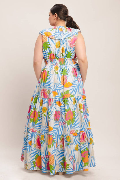 The Pineapple Palm Maxi Dress - Curvy