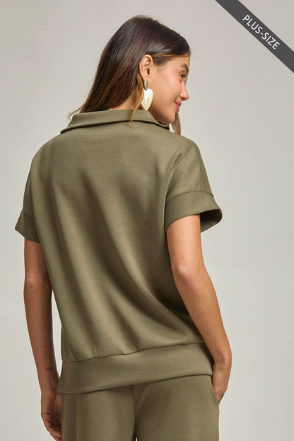 PLUS SIZE Quarter Zip + Pants Modal Set TRVSET-CATALINAP