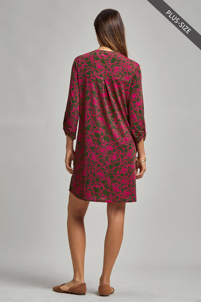 PLUS SIZE A Line Dress w/ Pockets