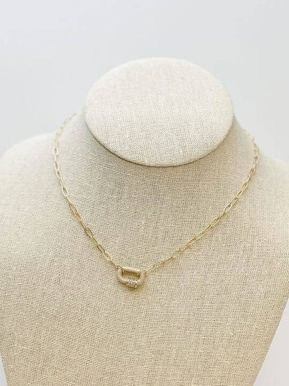 Glitzy Locked Link Pendant Necklaces
