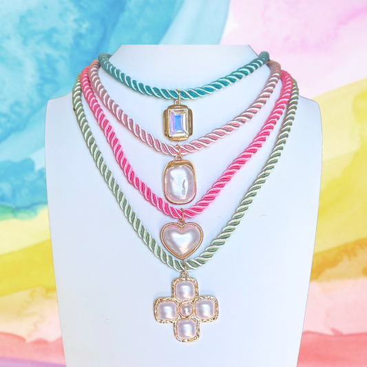 Mint Green Rope Necklace