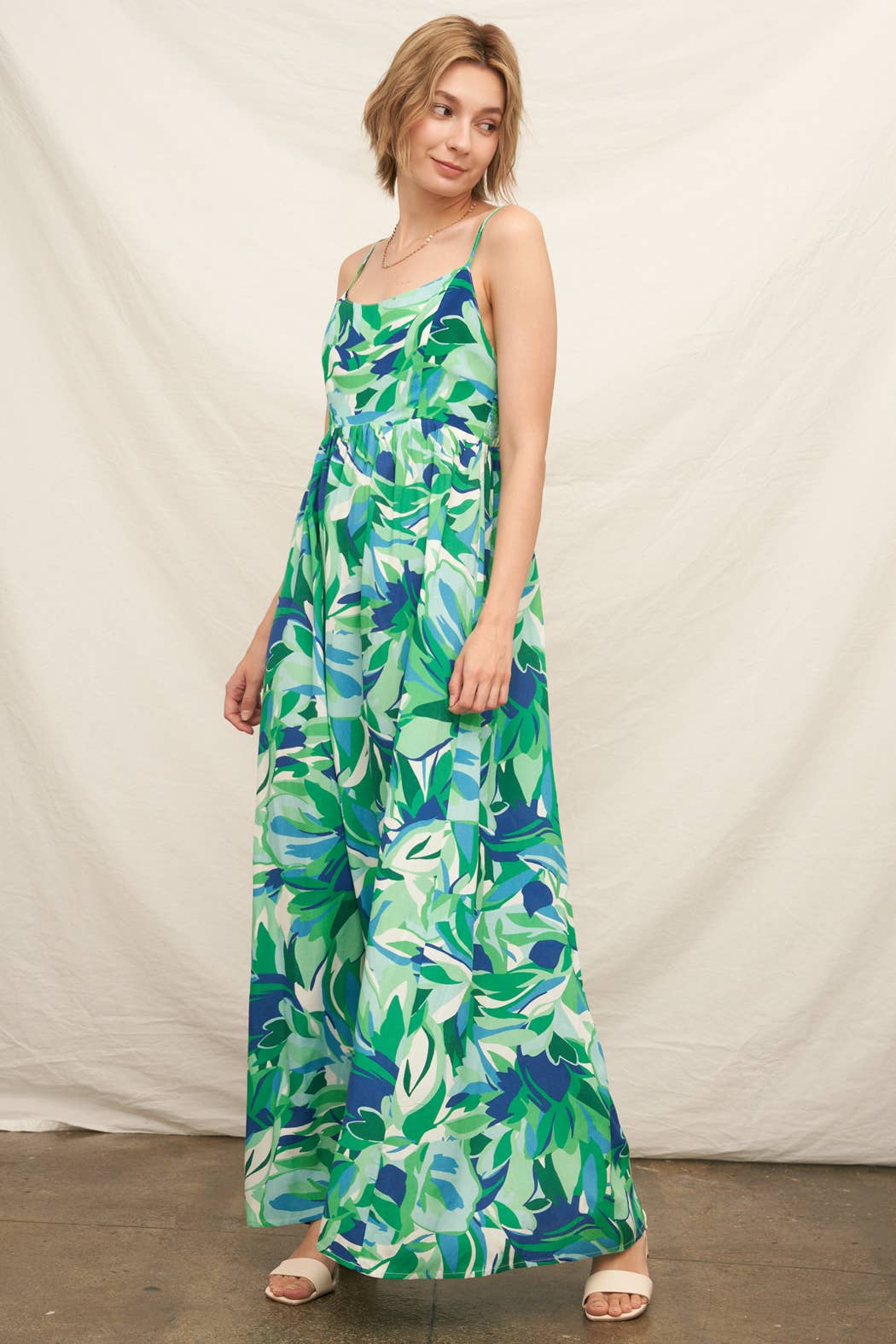 Printed Sleeveless Maxi Dress