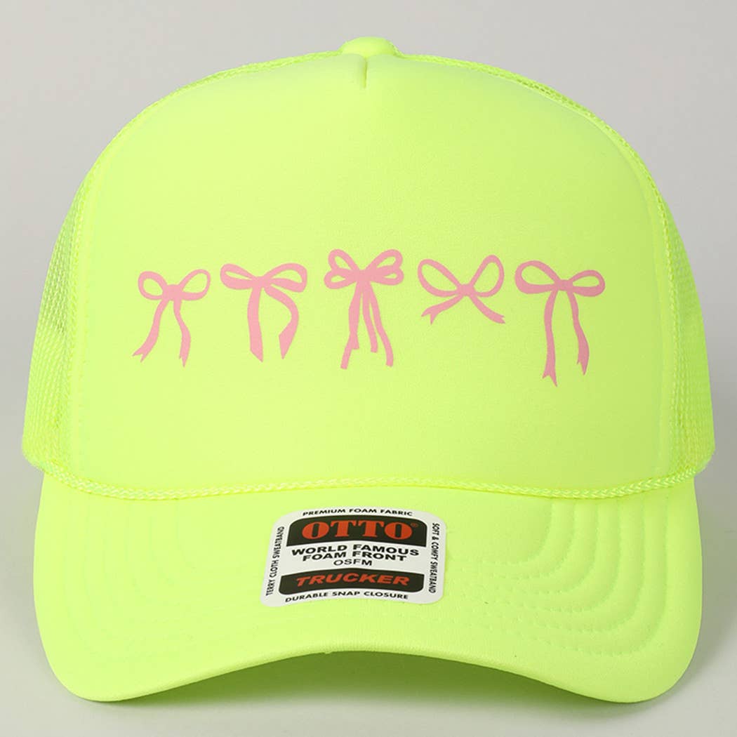 Variety Ribbon Bow Design Foam Trucker Hat