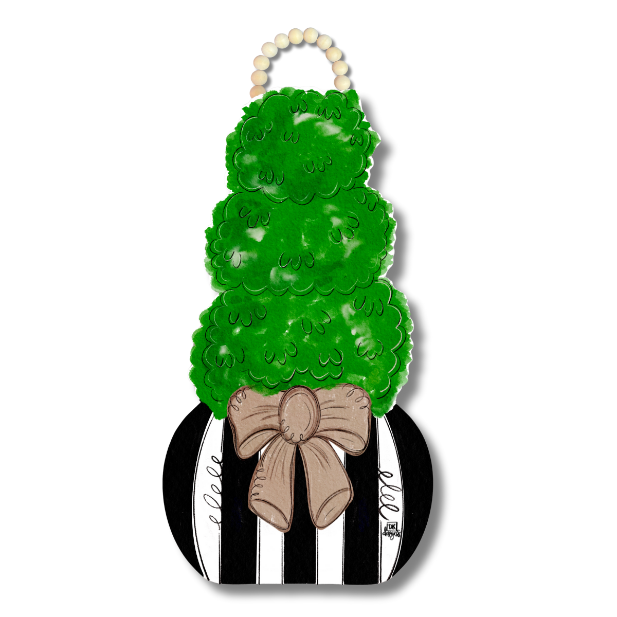 DK Mocha Topiary Door Hanger
