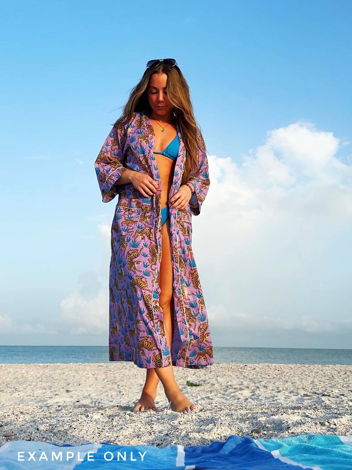 The Beachside Bloom Kimono Robe