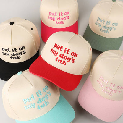 Put it on my dog's tab Two Tone Trucker Hat: MINT / ONE SIZE