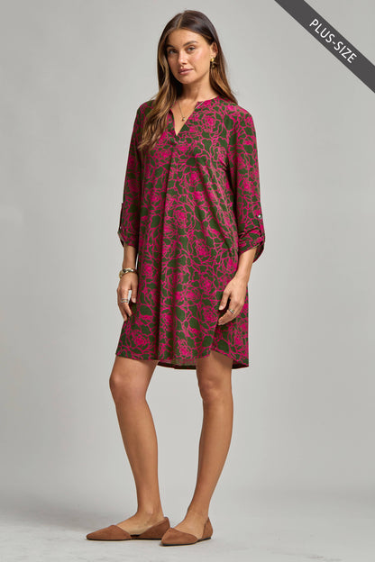 PLUS SIZE A Line Dress w/ Pockets