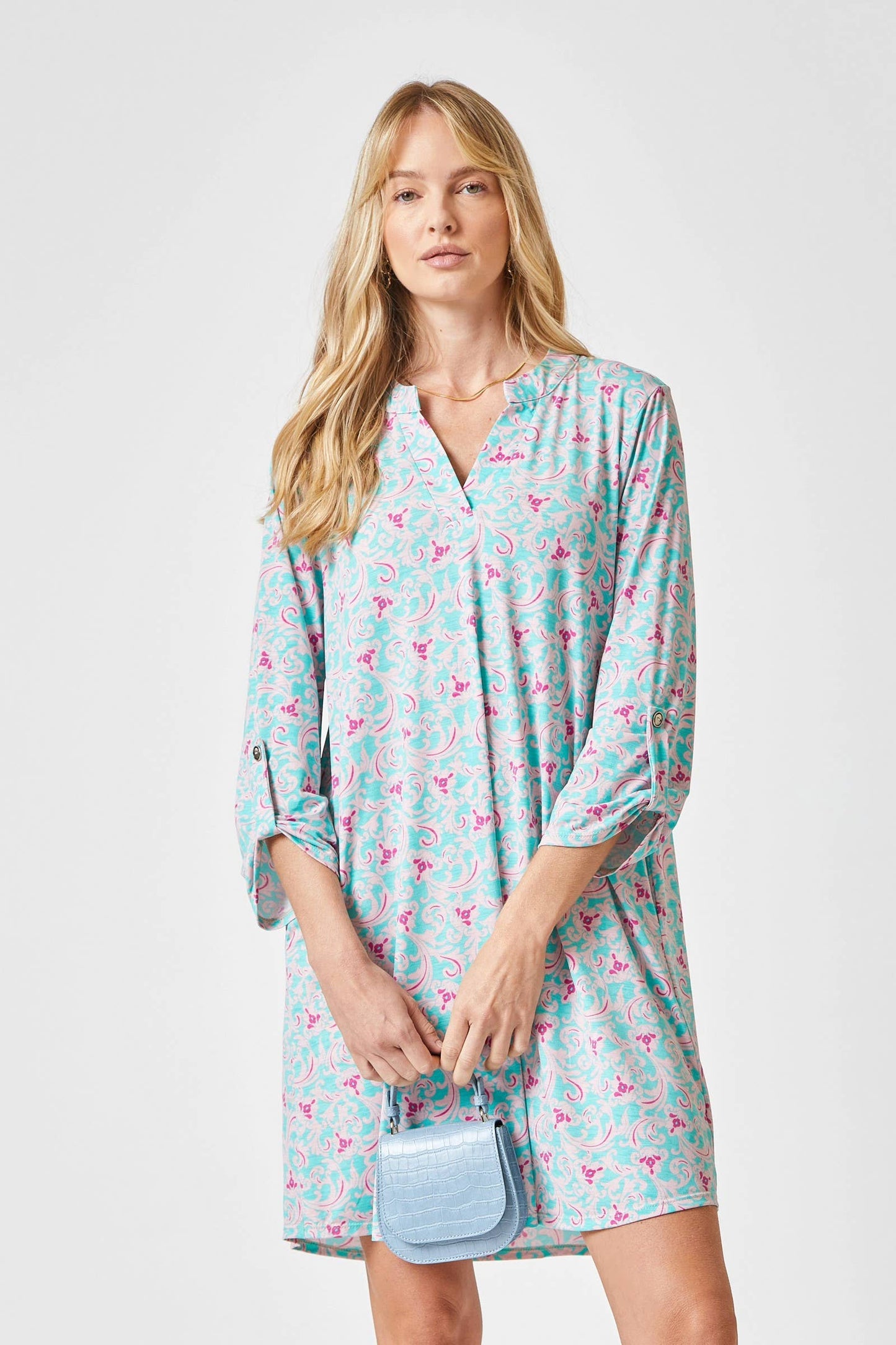 Classic A Line Dress That Features Lizzy Neckline