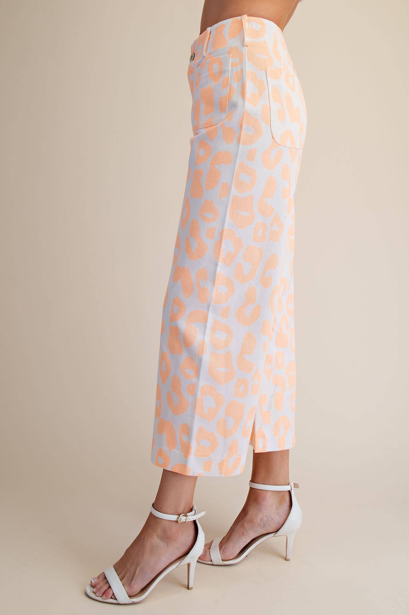Colette Cropped Wide-Leg Neon Leopard Pants