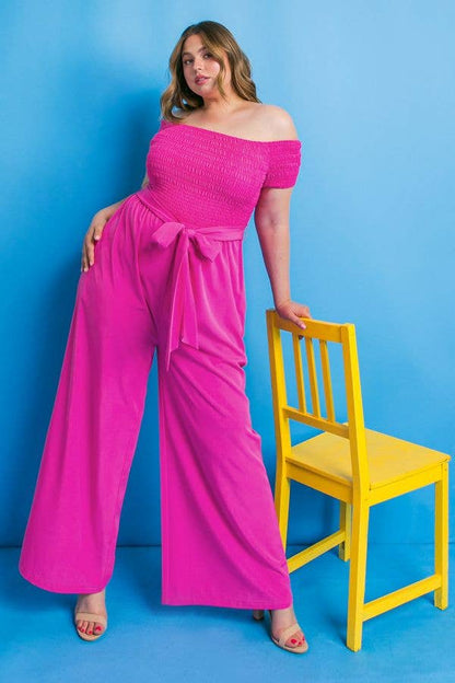 A solid woven jumpsuit