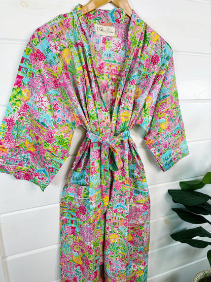 The Beachside Bloom Kimono Robe