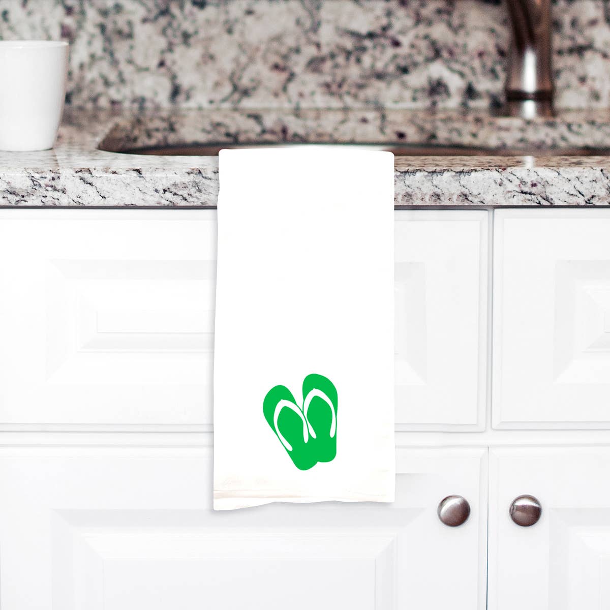 Green Flip Flops Hand Towel