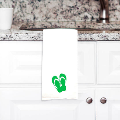 Green Flip Flops Hand Towel