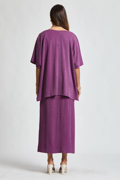 Flowy Poncho Style Top + Maxi Dress 2 Piece Set